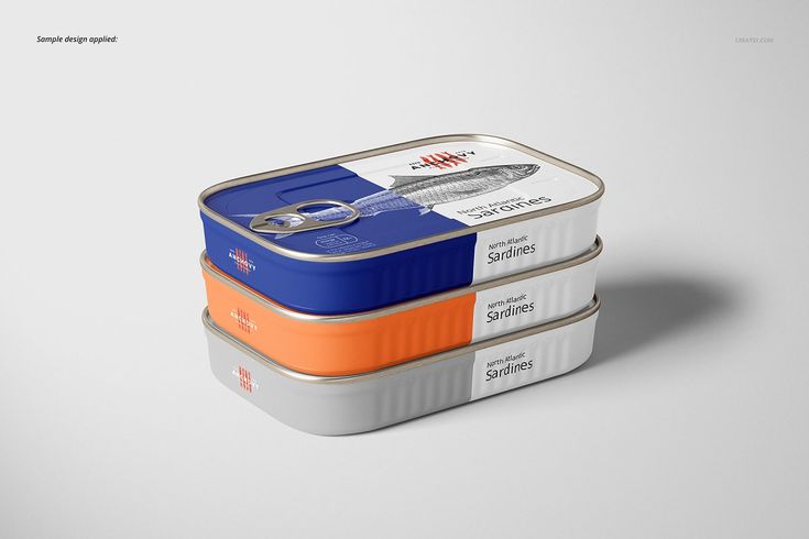 three tins of food sitting on top of each other