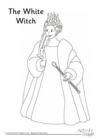 the white witch coloring page for kids