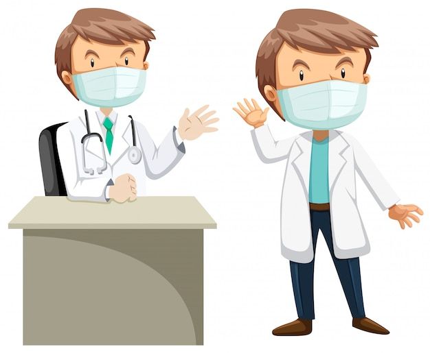 Free Vector | Two doctors in white gown | Vetores gratuitos, Vetores