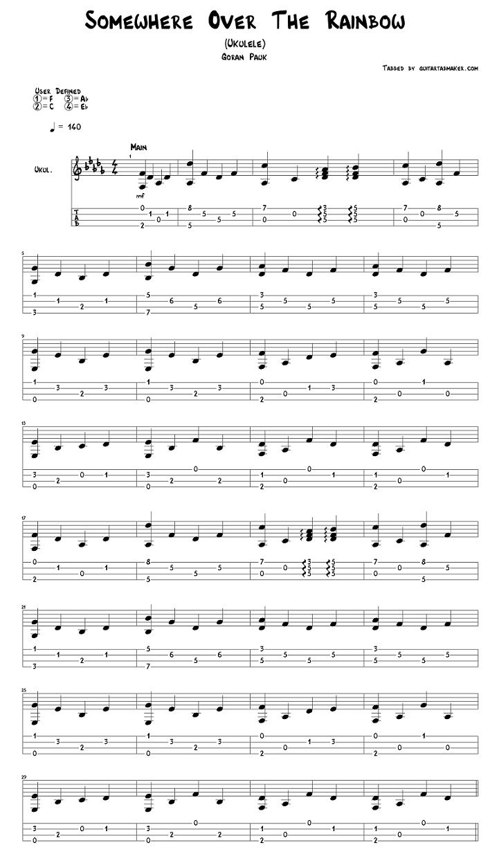 some sheet music with the words somewhere over the rainbow