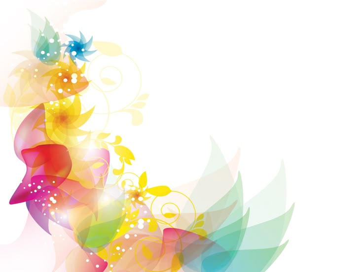 an abstract colorful background with leaves and flowers