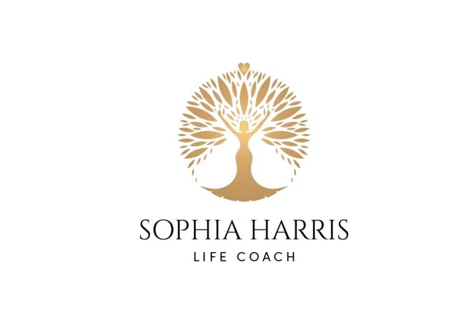 the logo for sophiia harris's life coach, which is designed to look like