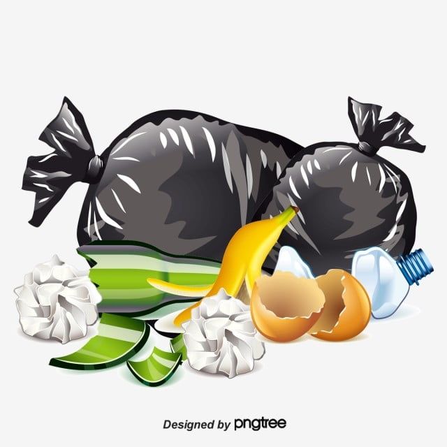 an image of garbage bags and fruits