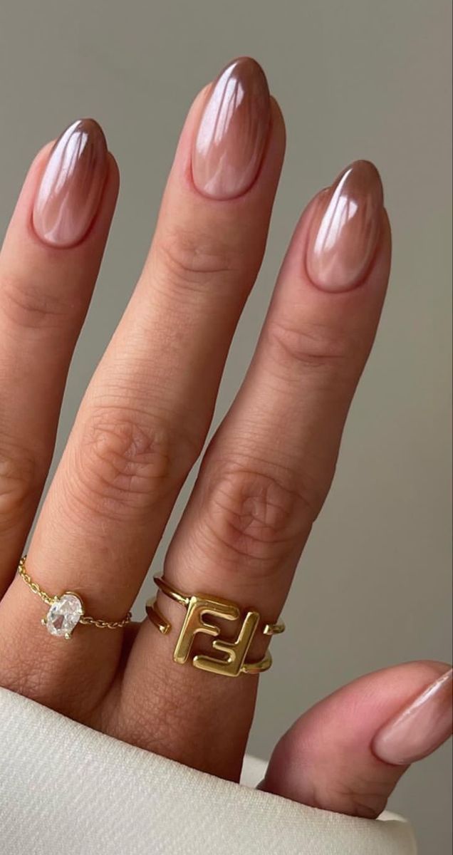 autumn nails, fall nails, September nails, autumn nails fall, october nails, olive green nails, chrome nails Sade Nails Art, Neutral Abstract Nails, Sade Nails, Wedding Guest Nails Ideas Classy, Unghie Sfumate, September Nails, Nude Nail Designs, Minimal Nails, Neutral Nails