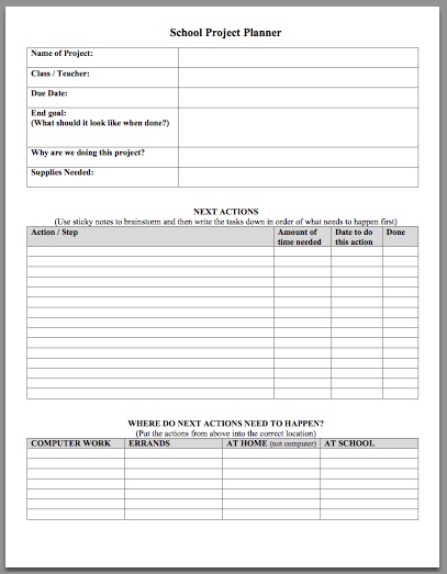 a sample project plan is shown in this image