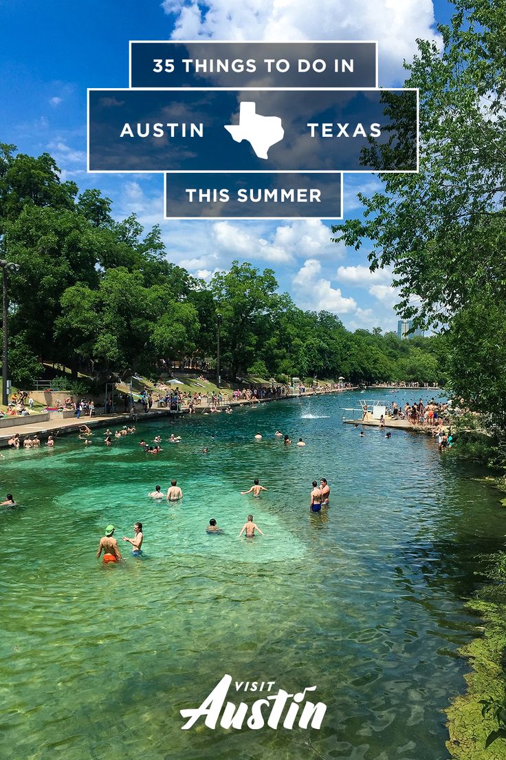 there are many people swimming in the water at this texas state's springtime