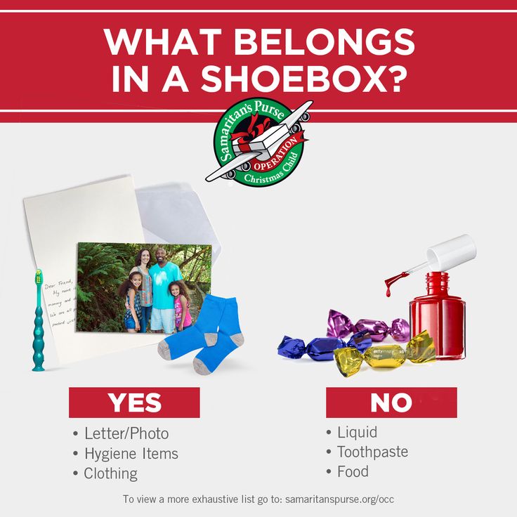 what belongs in a shoebox?