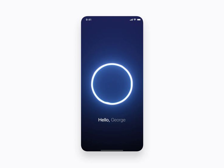 the back side of an iphone with a glowing blue circle on it's screen