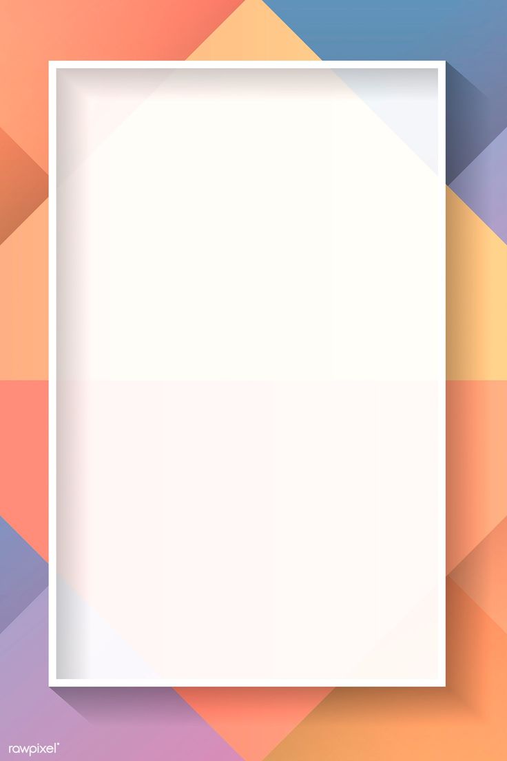 a white square frame on a multicolored background