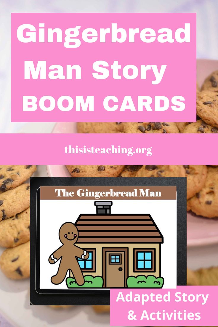 the gingerbread man story boom cards are shown with cookies and cookies in front of them