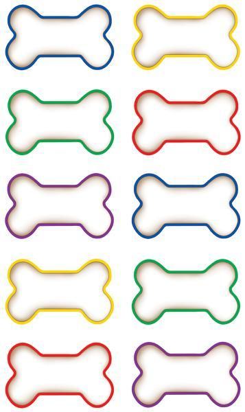 dog bone shaped paper clips in different colors