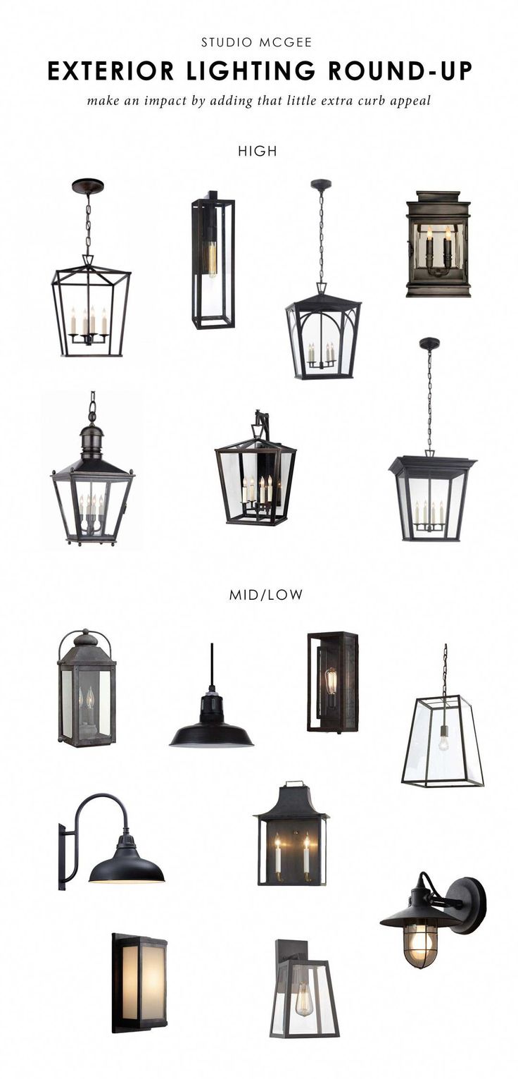 various types of lights hanging from the ceiling