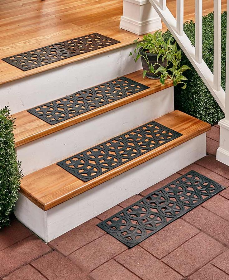 Sets of 4 Rubber Stair Treads Step treads, Stair treads, Outdoor porch