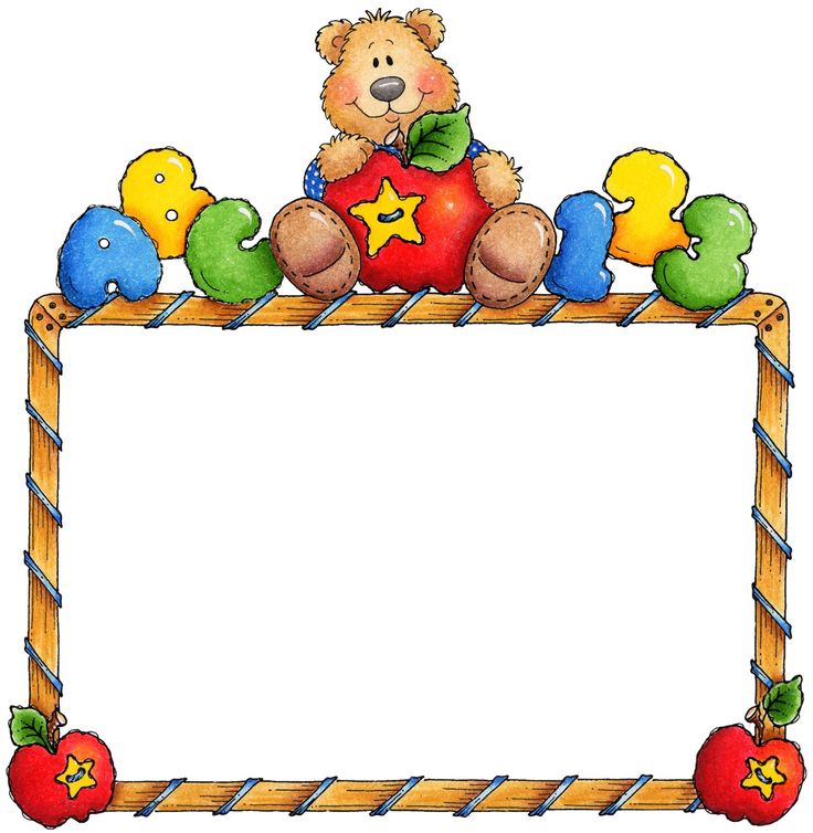 a teddy bear sitting on top of an apple with ducklings around it and holding a blank sign