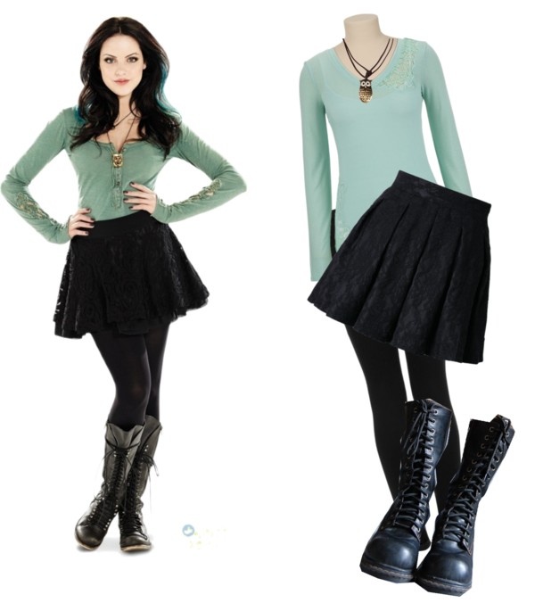 "jade west" by barbi-diaz on Polyvore Lace Skirts, Jade West, Elizabeth Gillies, Topshop Jeans, Green Top, Green Tops, Skater Skirt, Lace Skirt, Jade