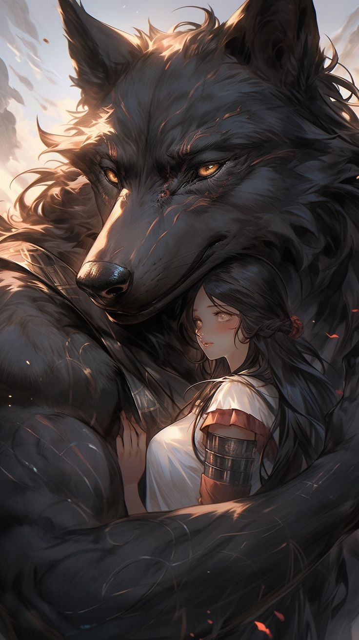 Werewolf and Girl in 2024 | Werewolf, Werewolf drawing, Character art