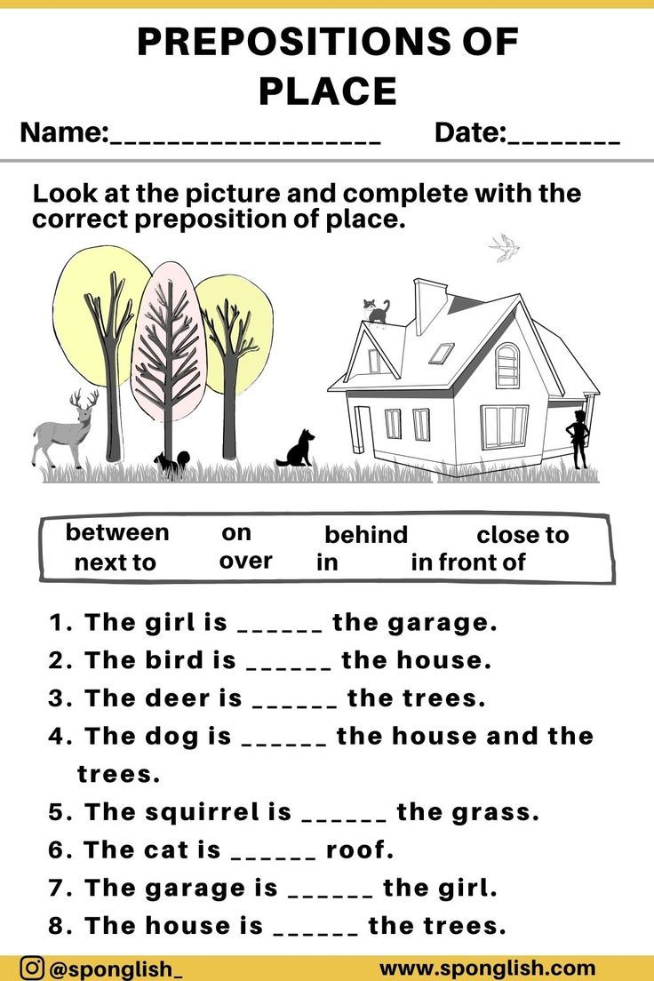 Prepositions of place with worksheet | Palabras basicas en ingles ...