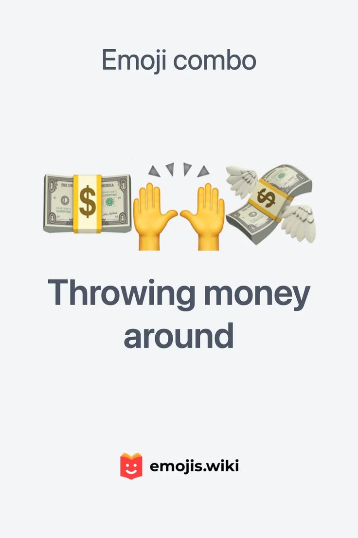 an ad for emoji com with money flying out of the hands and words throwing money around