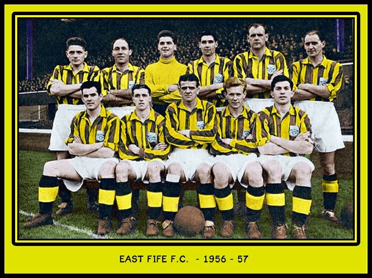 a group of men in yellow and black soccer uniforms pose for a team photo on the field