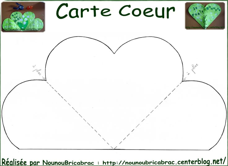 a heart shaped paper cut out with the words carte coeur on it and an image