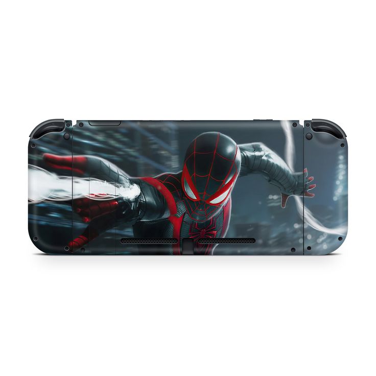 a nintendo wii game console case with spiderman on the front and back cover,