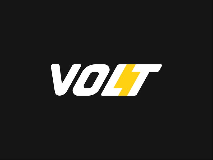 the volt logo is shown in white and yellow on a black background with an orange stripe