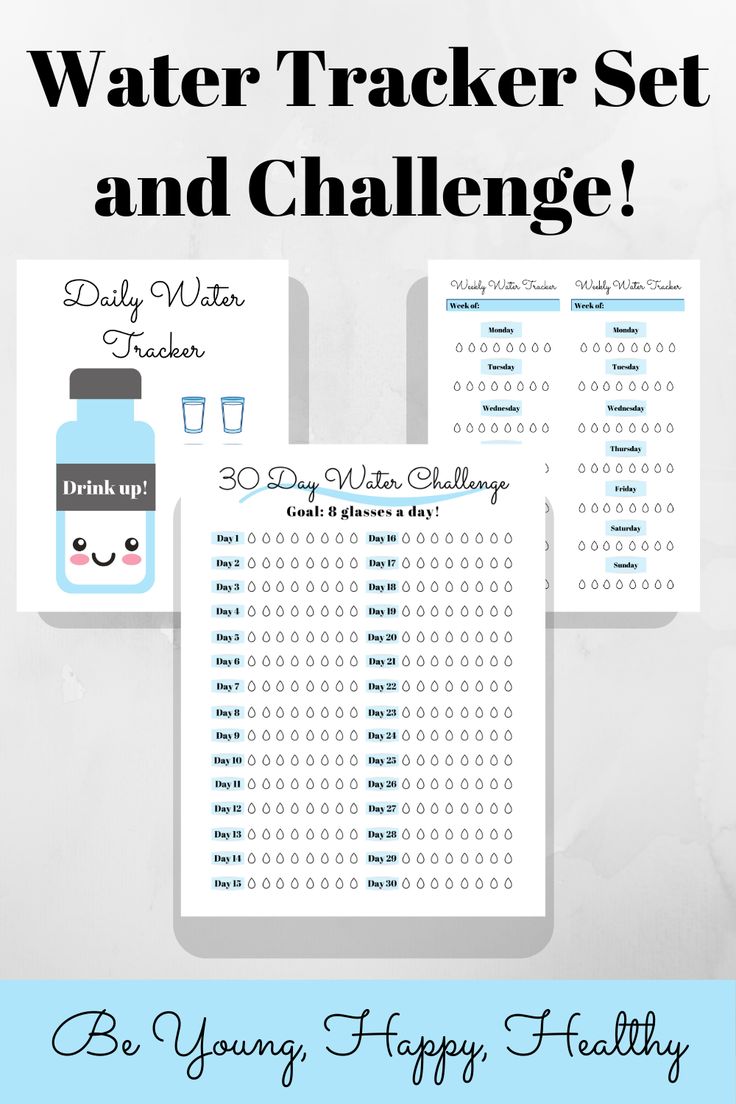 water tracker set and challenge for the 30 day water challenge