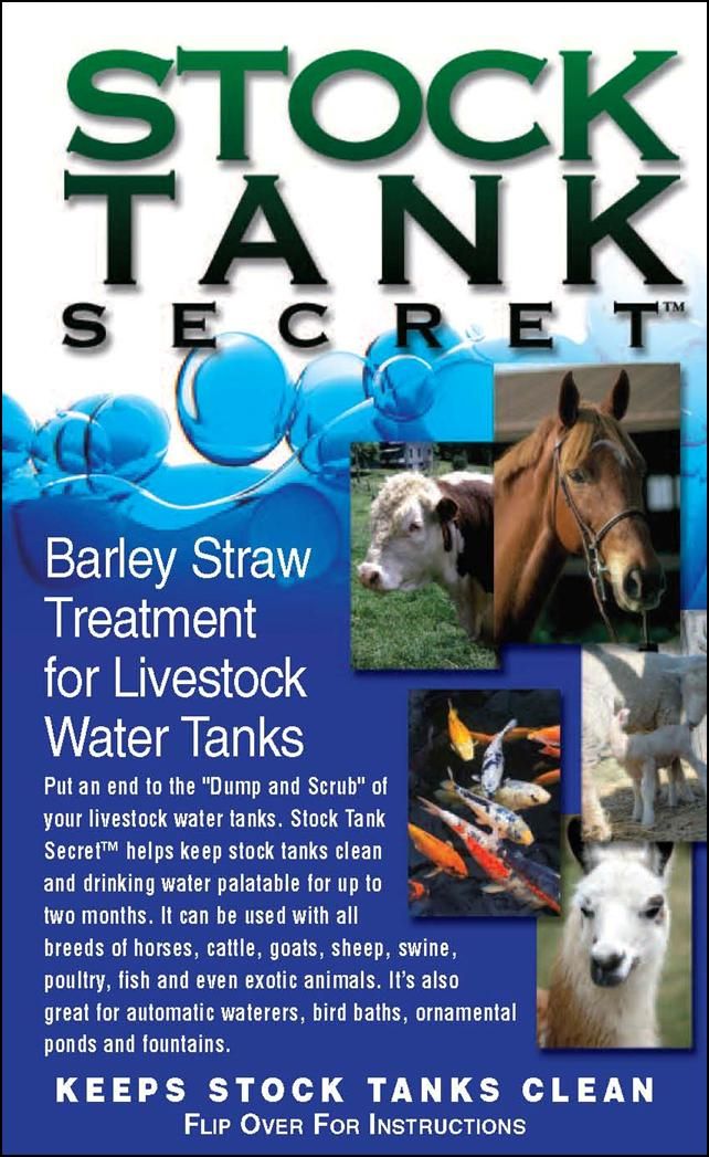 an advertisement for the stock tank secret, with pictures of animals and fish in it