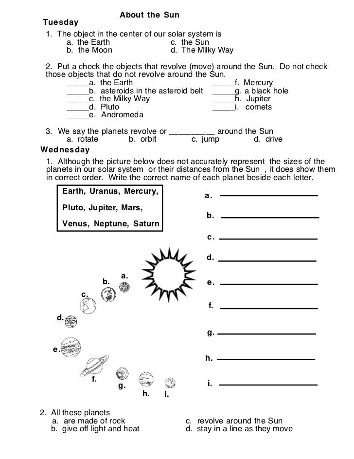 Solar System Worksheets 3rd Grade – Kidsworksheetfun