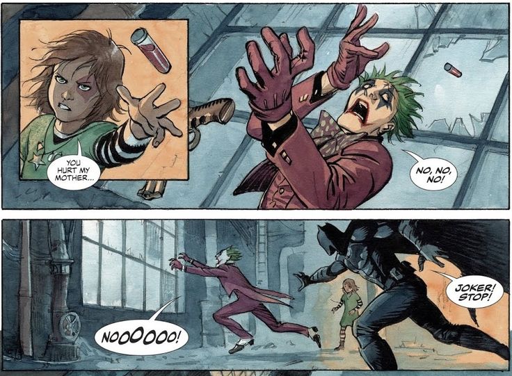 a comic strip with an image of the joker and catwoman being attacked by another person