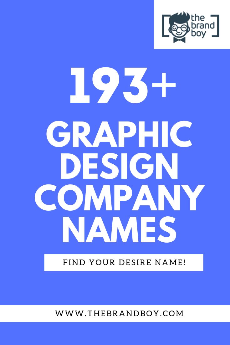 a blue background with the words,'1933 graphic design company names find your desired name