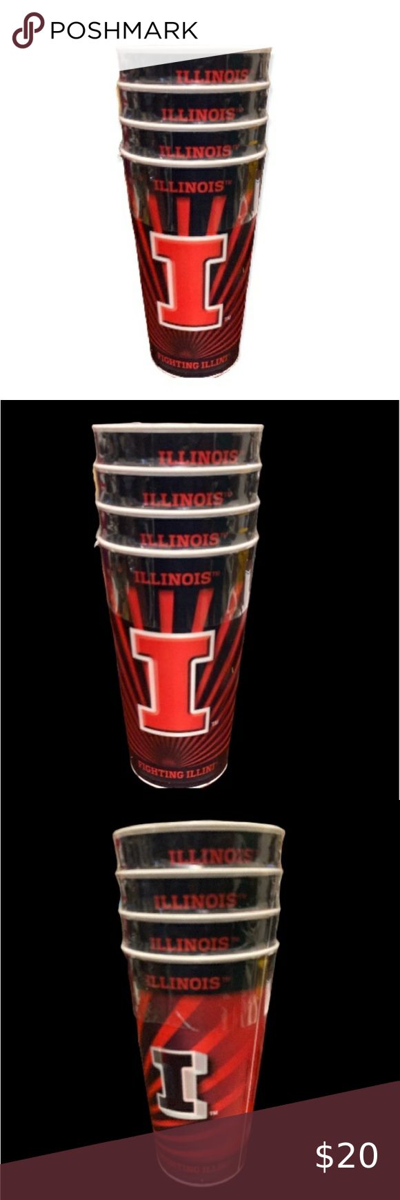 NCAA Illinois State cups fighting Illini Cups Set of 4 Souvenir cup 20oz ILLINI South Carolina Gamecocks Football, Gamecocks Football, Mom Coffee Cups, Irish Beer, Travel Coffee Cup, Illinois State, Cups Set, University Of Wisconsin, Mom Coffee