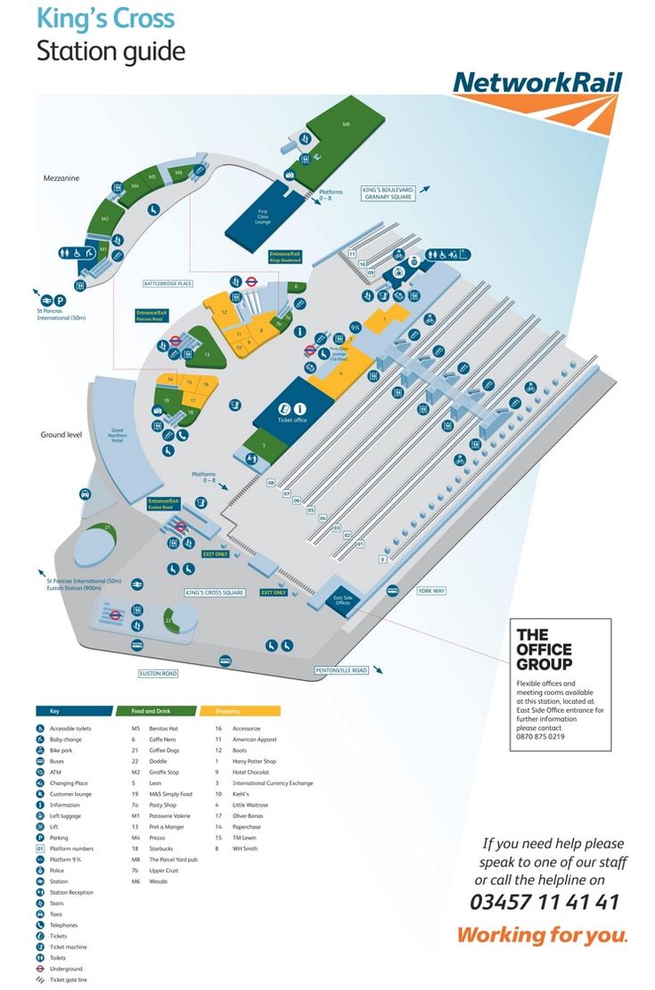 London King's Cross railway station map | Station map, Railway station, Map