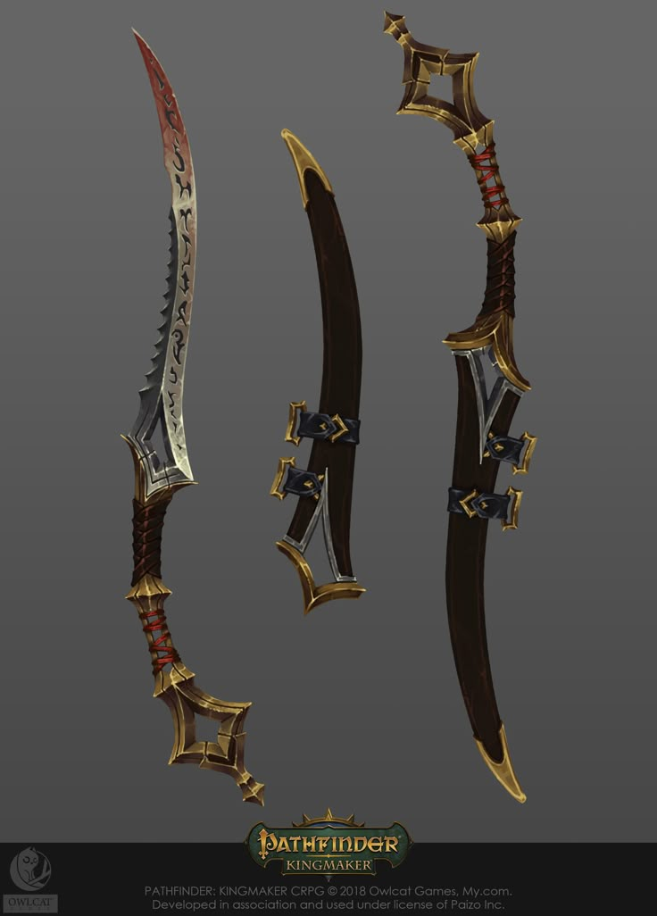 ArtStation - Pathfinder: Kingmaker, Vasiliy Vlasov Scimitar Design, Cybernetic Arm, Fantasy Props, Cool Swords, Arm Armor, Fantasy Armor, 판타지 아트, Swords, The Queen