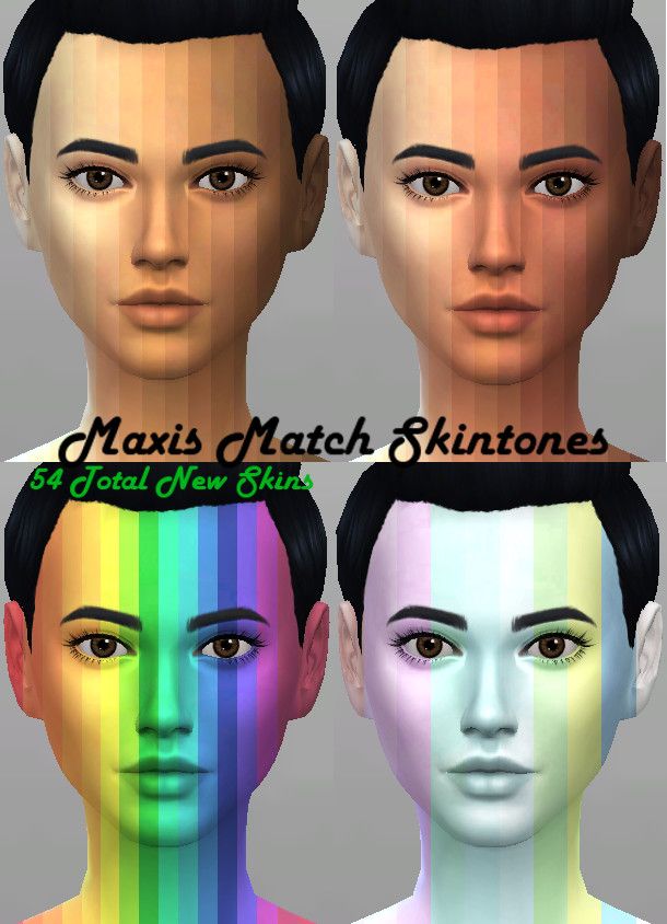 three different colored male faces with the same hair color as their skin tone and appearance