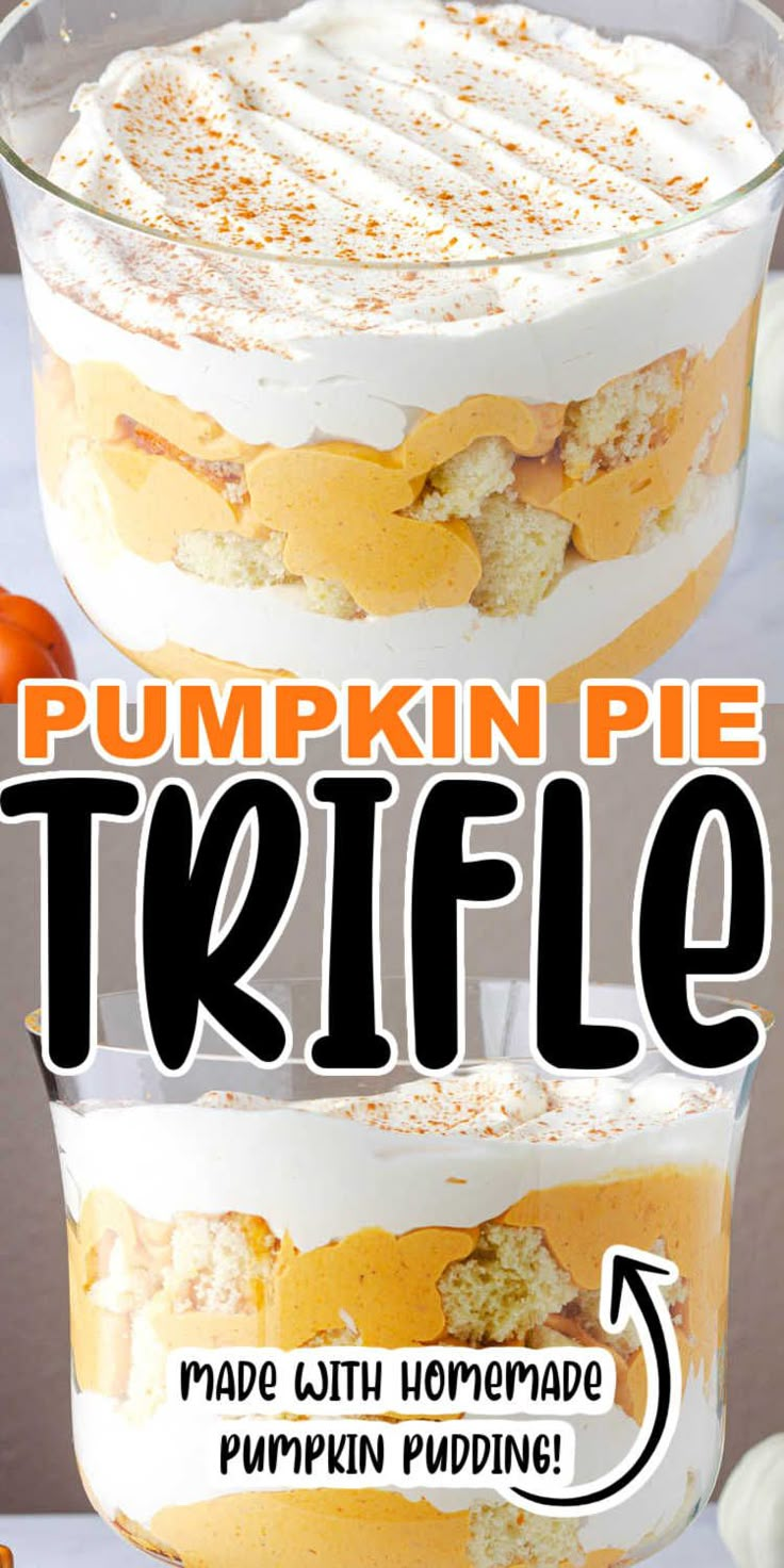 pumpkin pie trifle made with homemade pumpkin pudding