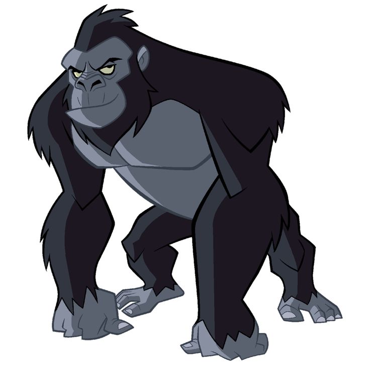 a gorilla standing with its legs crossed