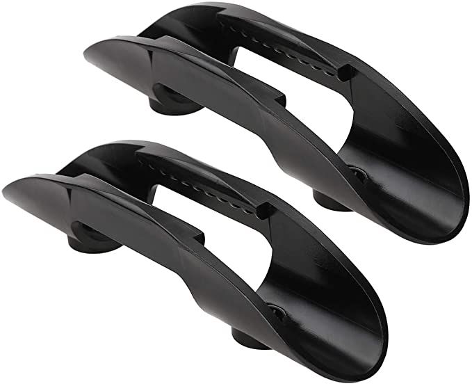 pair of black plastic door handles for cars