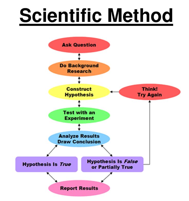 a flow diagram with the words scientific method