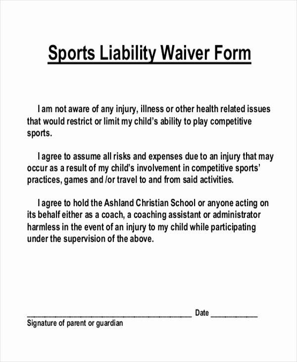 Sports Waivers And Releases