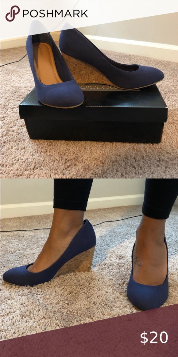 Wedge Heels Navy blue wedge heels with cork heel. Too big for me. Come in original box. Brand new. Sociology Shoes Wedges Blue Wedge Heels, Navy Blue Wedges, Blue Wedges, Cork Heels, Sociology, Womens Shoes Wedges, Shoes Wedges, Wedge Heels, Wedge Shoes