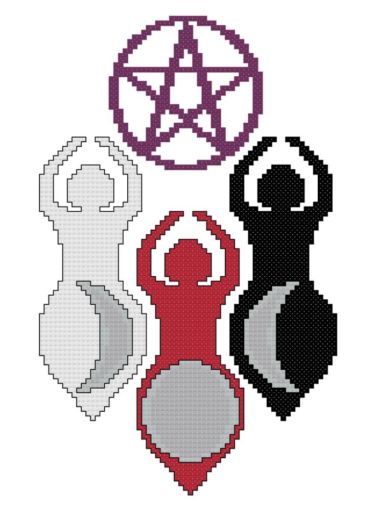 cross stitch pattern with three different shapes