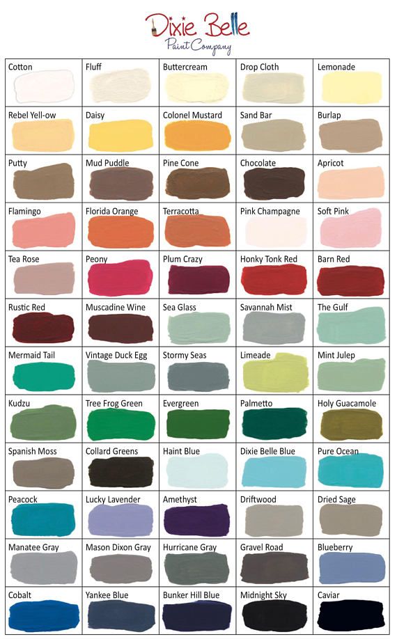 Dixie Belle Paint Color Chart