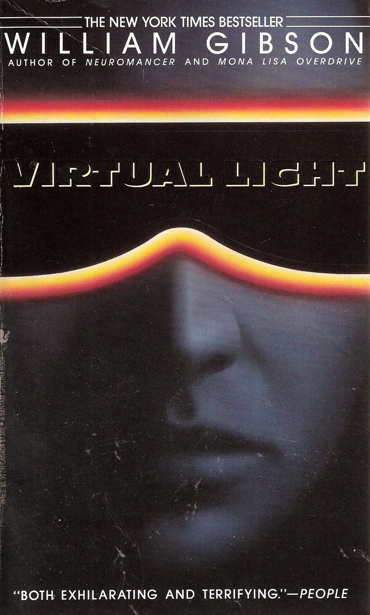 a book cover with an image of a woman's face and the words virtual light