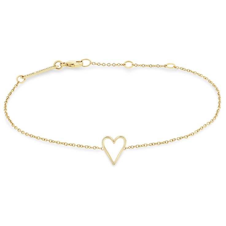 14k Tiny Open Heart Bracelet Classic Open Heart Jewelry For Everyday, Modern Open Heart Jewelry For Gifts, Modern Open Heart Jewelry For Gift, Delicate Adjustable Open Heart Jewelry, Elegant Open Heart Bracelets, Modern 14k Gold Heart Jewelry, Elegant Open Heart Bracelets For Everyday, Elegant Yellow Gold Open Heart Bracelet, Modern Yellow Gold Jewelry For Valentine's Day