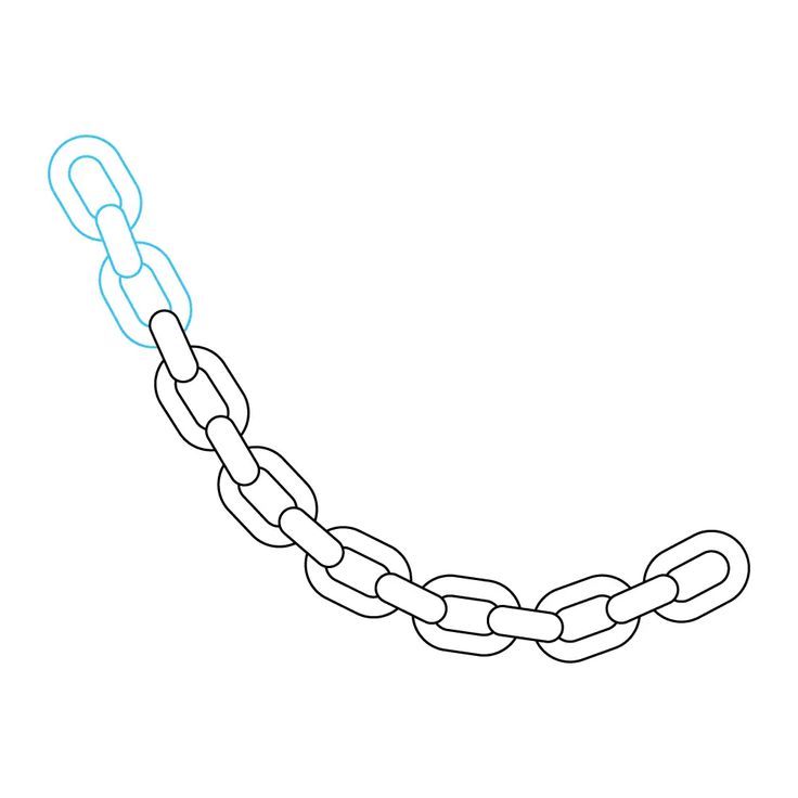 a drawing of a chain on a white background