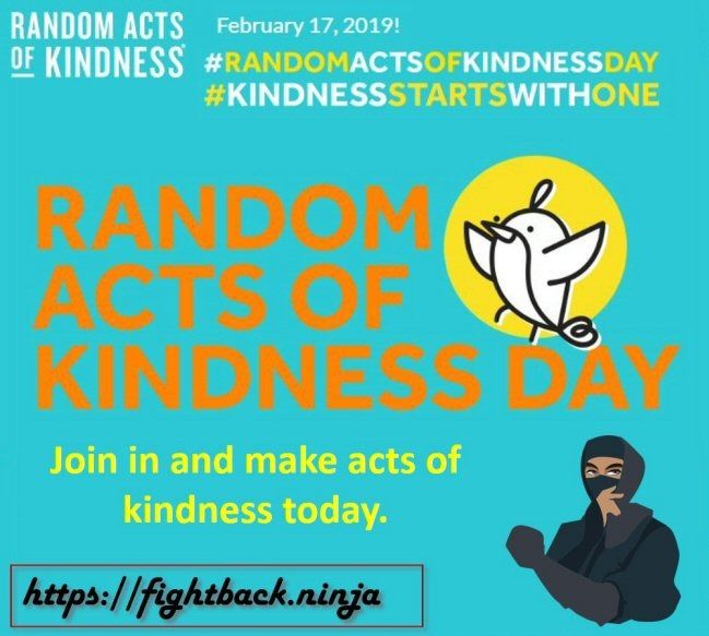 the poster for random acts of kindness day, featuring an image of a person in black