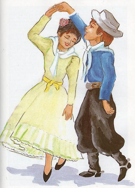 a drawing of a man and woman dancing together in the middle of their dance routine