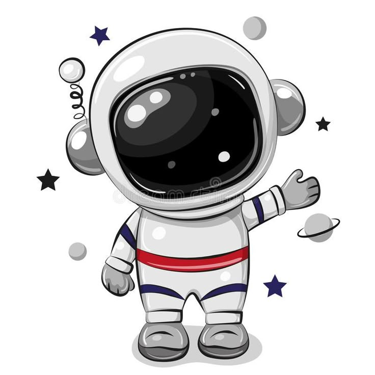 an astronaut is standing in the space with stars around him and waving ...