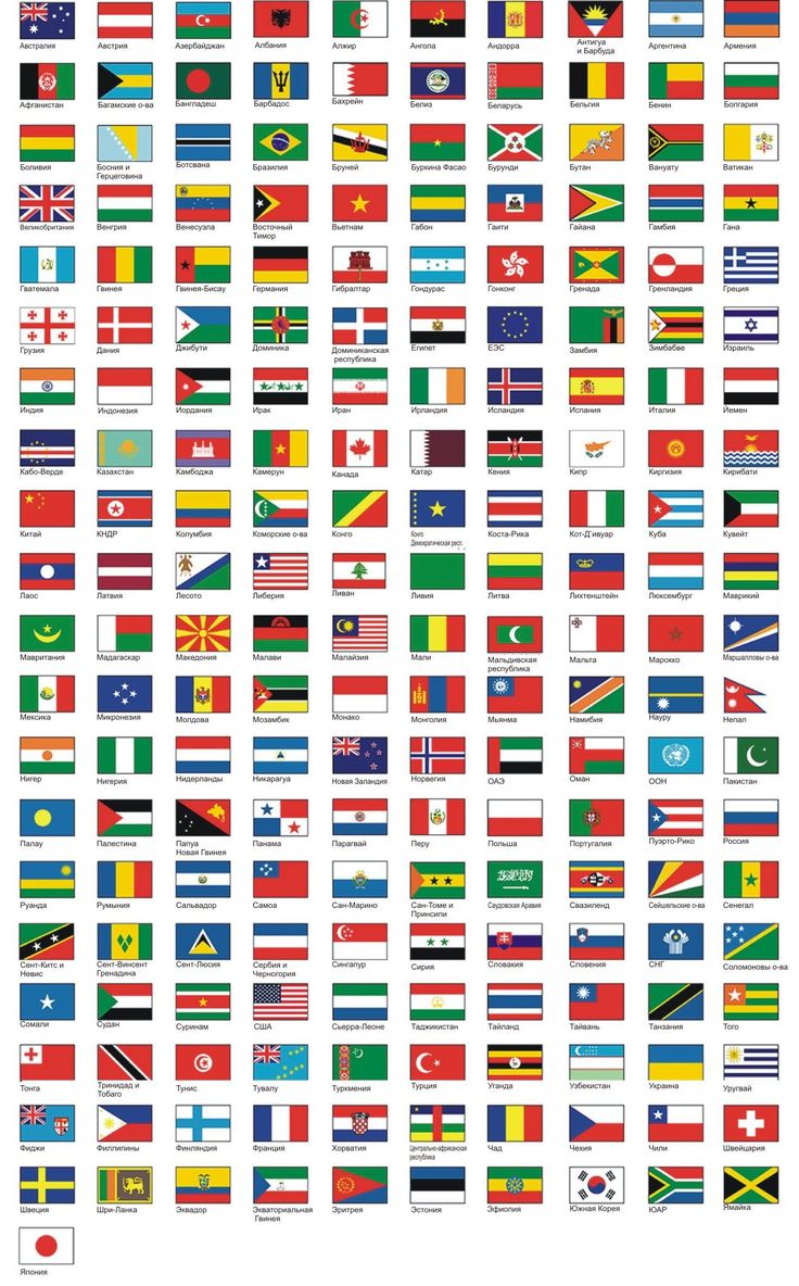 the world's flags are shown in different colors